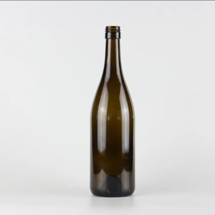 Custom Burgundy 750ml Heavy Empty Flint Glass Wine Bottle