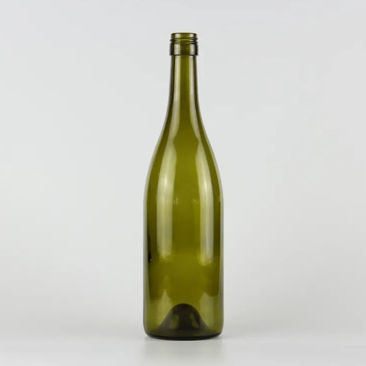 Custom Burgundy 750ml Heavy Empty Flint Glass Wine Bottle