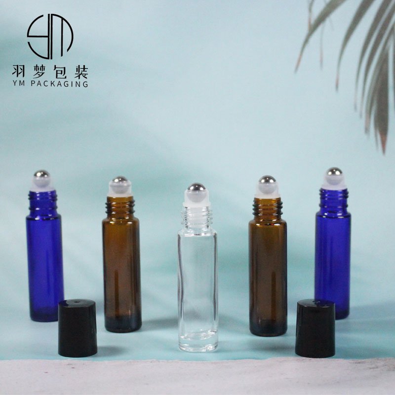 wholesale screw cap glass bottle rollon bottle 10ml with metal roller ball