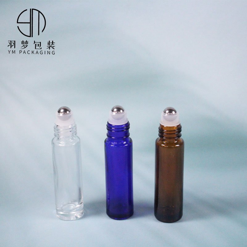 wholesale screw cap glass bottle rollon bottle 10ml with metal roller ball