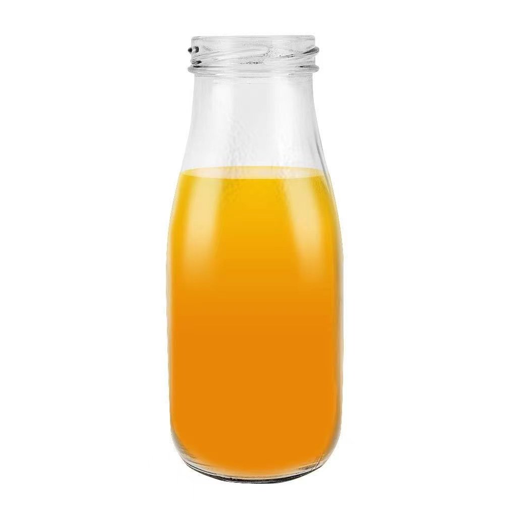 16 oz 32 oz Luxury Factory Square Clear Glass Juice Bottle for Milk with Plastic Tamper Evident Cap