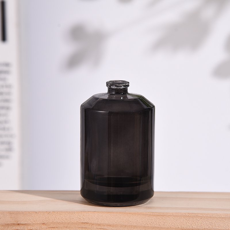 Factory direct black cylindrical perfume glass bottles refillable perfume bottle 50ml clear empty perfume glass bottle