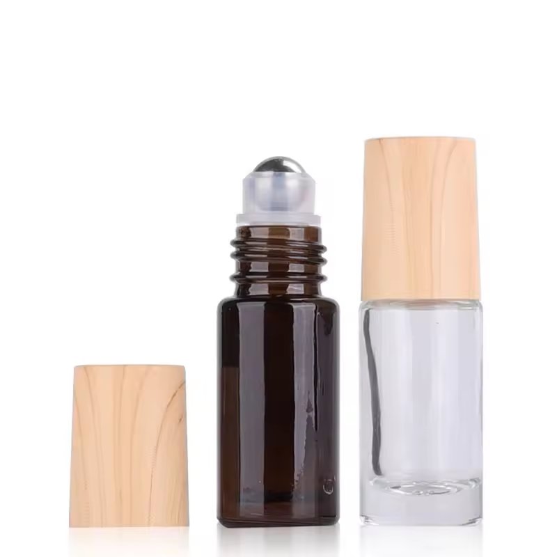 Empty amber roll on bottle 6ml 10ml perfume oil roll on glass bottle with roller ball 1/3 oz roll on glass oil bottles
