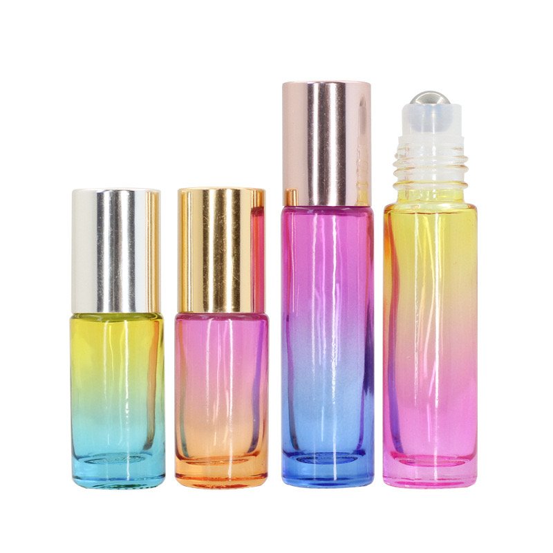 Empty amber roll on bottle 6ml 10ml perfume oil roll on glass bottle with roller ball 1/3 oz roll on glass oil bottles