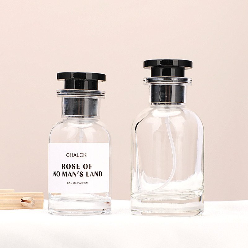 50ml Cylinder Shape Glass Classical Fragrance Parfum Spray Bottle Packaging 50ml Custom Empty Perfumes Glass Bottles Luxury