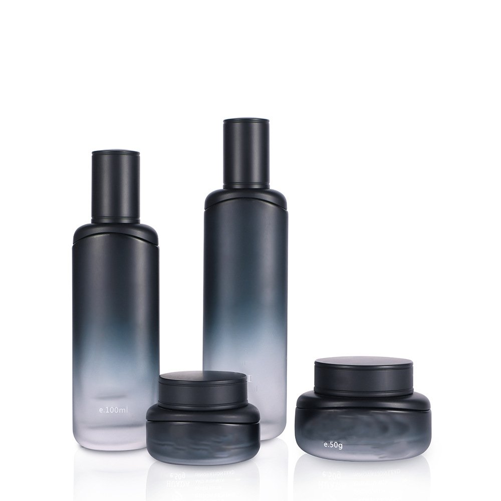 Luxury Cosmetics Packaging 25g 50g 35ml 100ml 120ml lass bottle sets glass jar for skincare face cream lotion bottle