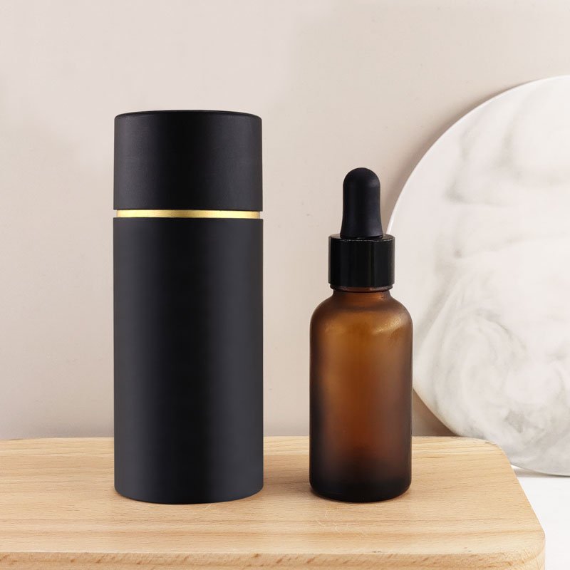 30ml frosted glass dropper bottle amber blue green with box for Hair oil Serum packaging