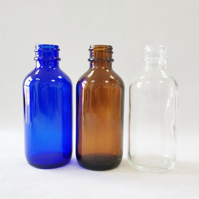 Factory wholesale 0.5oz 1oz 2oz 4oz 8oz amber boston round glass bottle