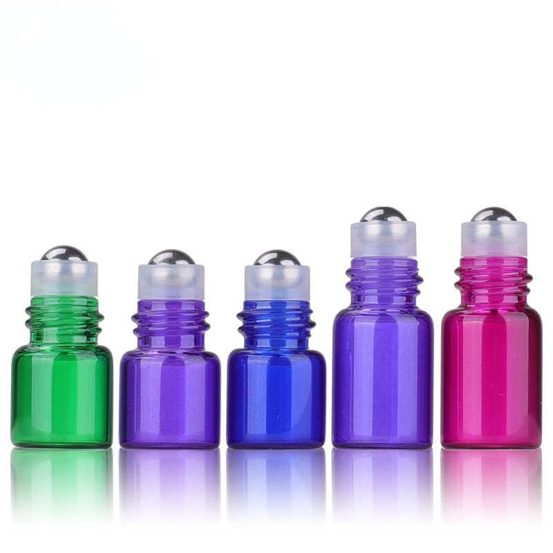 Wholesale Refillable Roller Bottles 5 ml 3Ml Amber Essential Oil Roll Glass Bottles with Stainless Steel Roller Ball