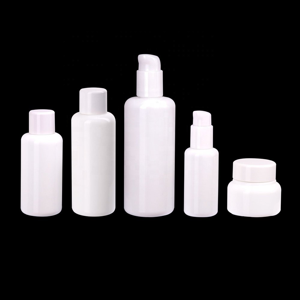 100ml opal glass bottle opaque white bottle with 24/410 bamboo wood plastic switch on-off lotion pump for cosmetic body lotion