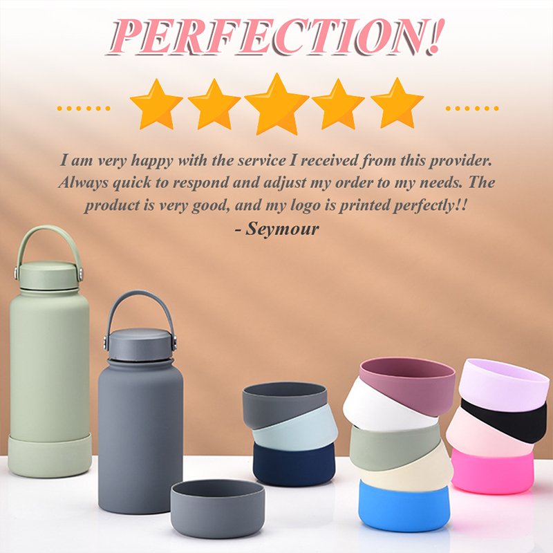 Custom logo 12-40 OZ Water Bottle/Tumbler Bottom Boots for flask Sports Water Bottles Silicone Bottom Cover Sleeve