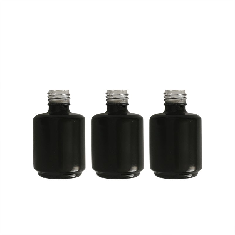 Wholesale Empty 15ml Amber Matte Black Glass Gel Nail Polish Bottle with Brush