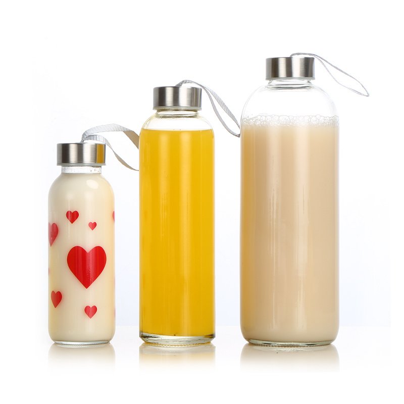 Wholesale 250ml 300ml 420ml 500ml 750ml 1000ml clear round drinking glass water bottle Free Sample