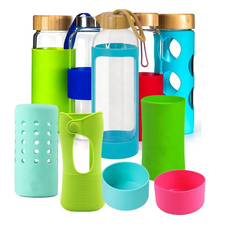 Factory Custom Logo Heat Insulation Glass Bottle Mason Sleeve Jar Silicone Sleeve For Mason Jar