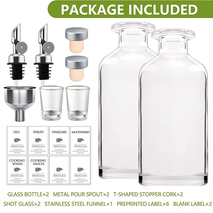 New Coffee Syrup Dispenser Bottle Superior Glass Oil and Vinegar Dispenser Oil Dispenser Bottle for Kitchen