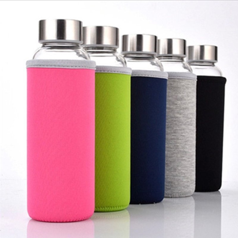 New BPA-Free Eco Friendly Custom Clear Borosilicate Glass Sport Drinking Glass Water Bottle Glass
