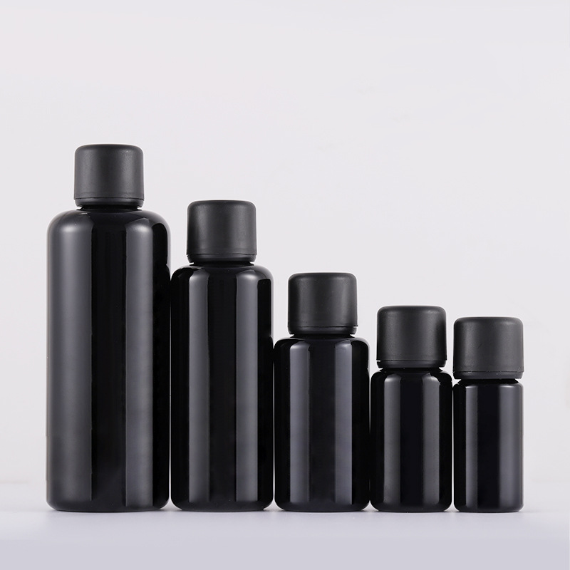 Black Color 10ml 20ml 30ml 50ml 100ml Clear Glass Frosted round Cosmetic Lotion aromatherapy bottle