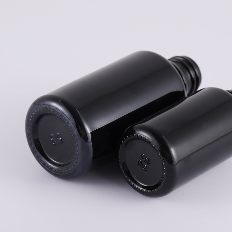 Black Color 10ml 20ml 30ml 50ml 100ml Clear Glass Frosted round Cosmetic Lotion aromatherapy bottle