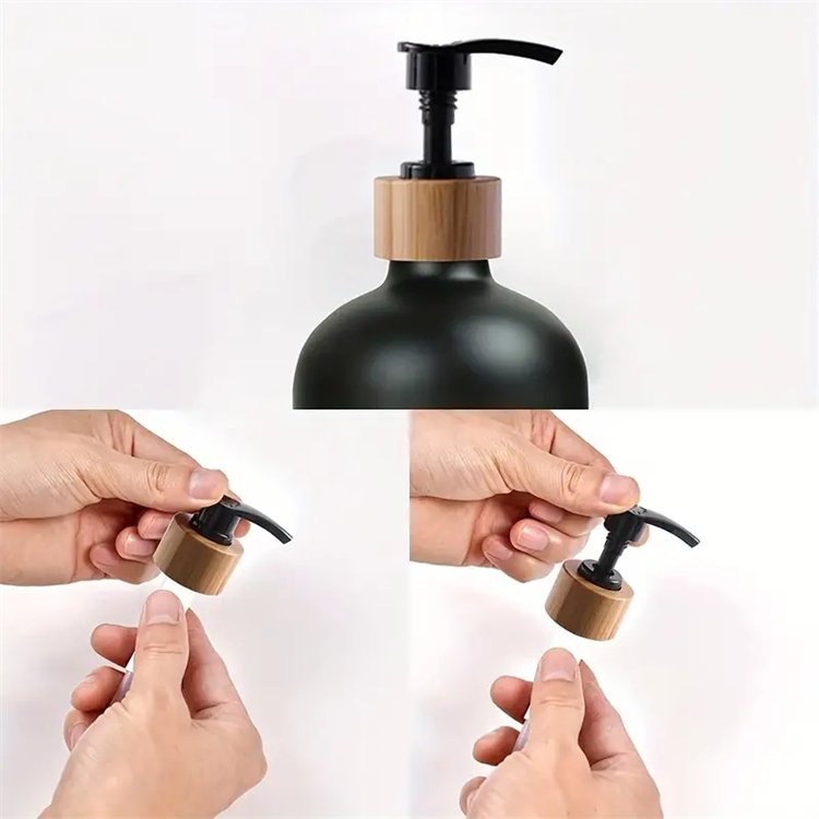 High Quality 16 oz Black And White Refilling Glass Boston Lotion Hand Glass Soap Dispenser Bottles with Pump