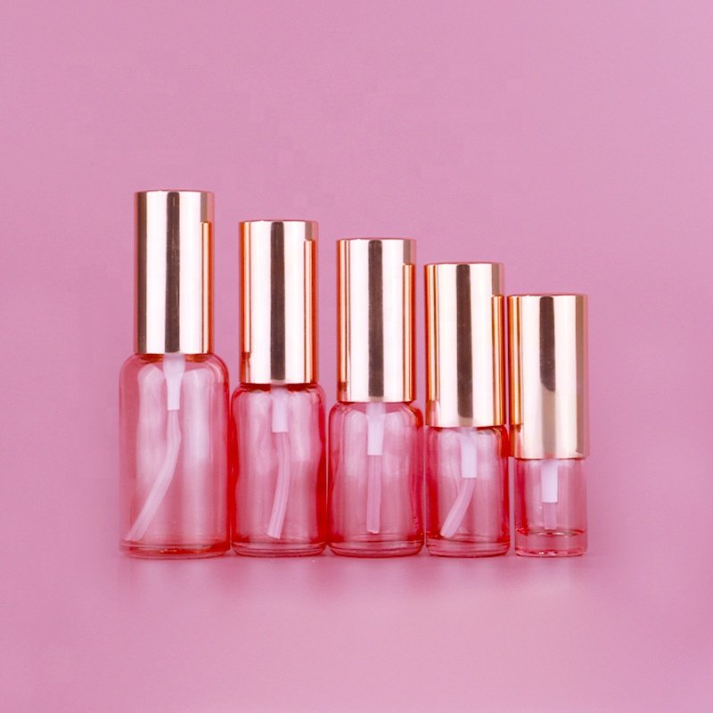 Rose Gold Sand Essential Oil bottle Transparent Frosted Perfume Bottle Glass Spray Bottle 5ml 10ml 15ml 20ml 30ml 50ml 100ml