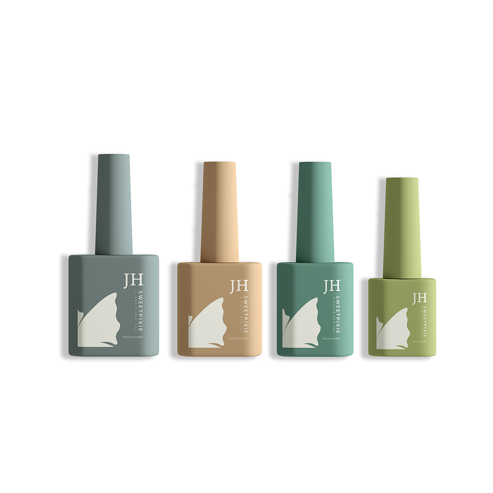 14ml wholesale top coat nail ponish glass cosmetic packaging manufacturer uv gel bottle with brush
