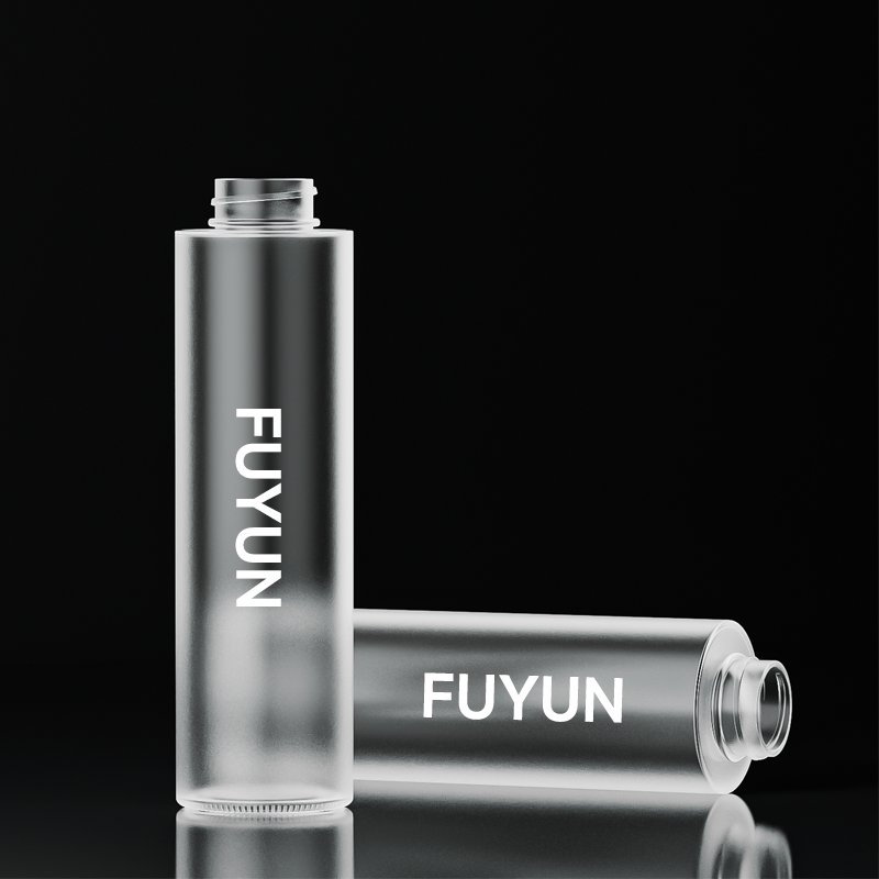 Frosted glass bottles dropper thick bottom pressure bottle for refillable lotion 200ml with skincare glass packaging jar