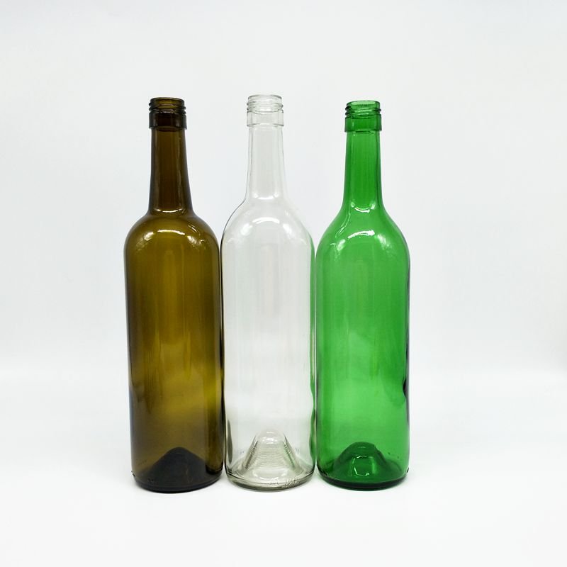 Reasonable Price 750ml Red Wine Bottles Luxury Clear Green Whisky Glass Bottles For Wine