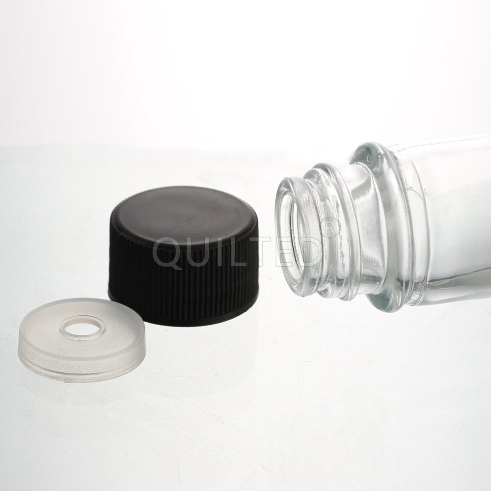 Empty 3oz 5oz 8oz 150ml 250ml clear Woozy Chili Salad ketchup Hot Sauce glass bottle with black cap