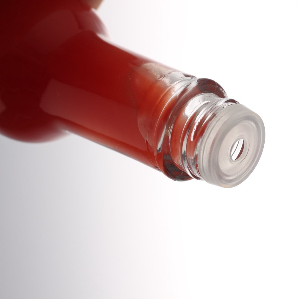 Empty 3oz 5oz 8oz 150ml 250ml clear Woozy Chili Salad ketchup Hot Sauce glass bottle with black cap