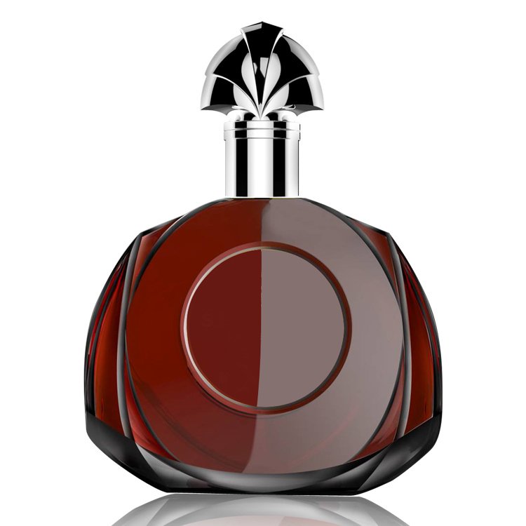 luxury glass packing XO brandy cagnac bottle with cap 750ml liquor glass bottle