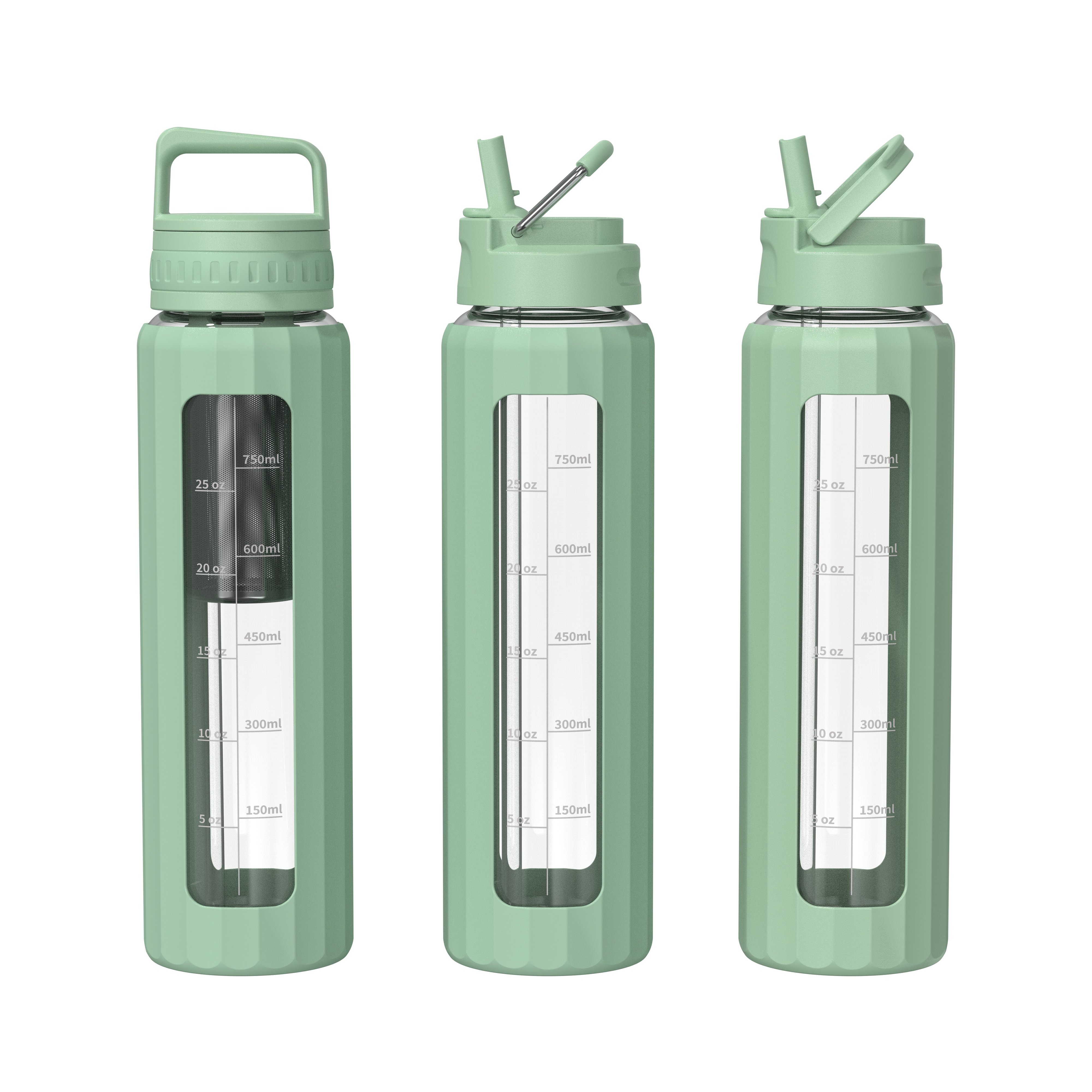 Emode Wholesale Glass Water Bottle Sport water bottle with Straw Lid for Outdoor Sports 25OZ 32OZ