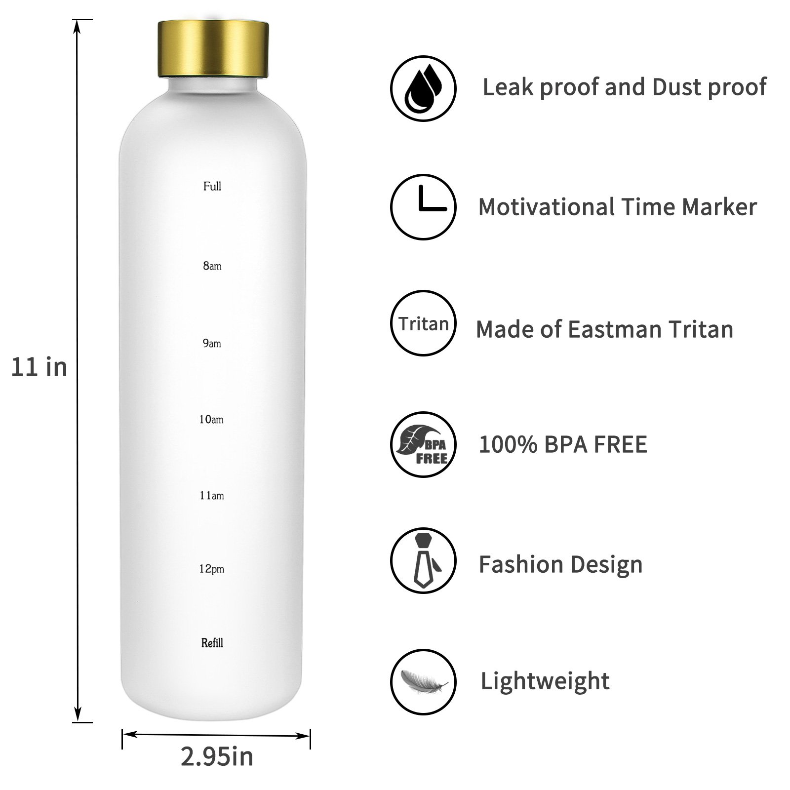 Bike Custom Water Bottle Time Marker Labels Water Bottle with Time Wholesale Tritan Water Cycling Glass Bottle Minimalist Adults