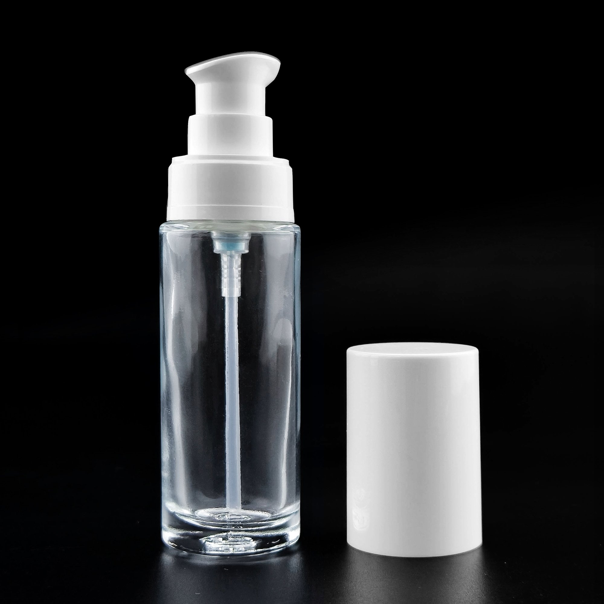 K+New Arrival 30ml Serum Lotion Pump Bottle Glass Cream Bottles And Jars Lotion Bottle Skincare Packaging With Pump Sprayer