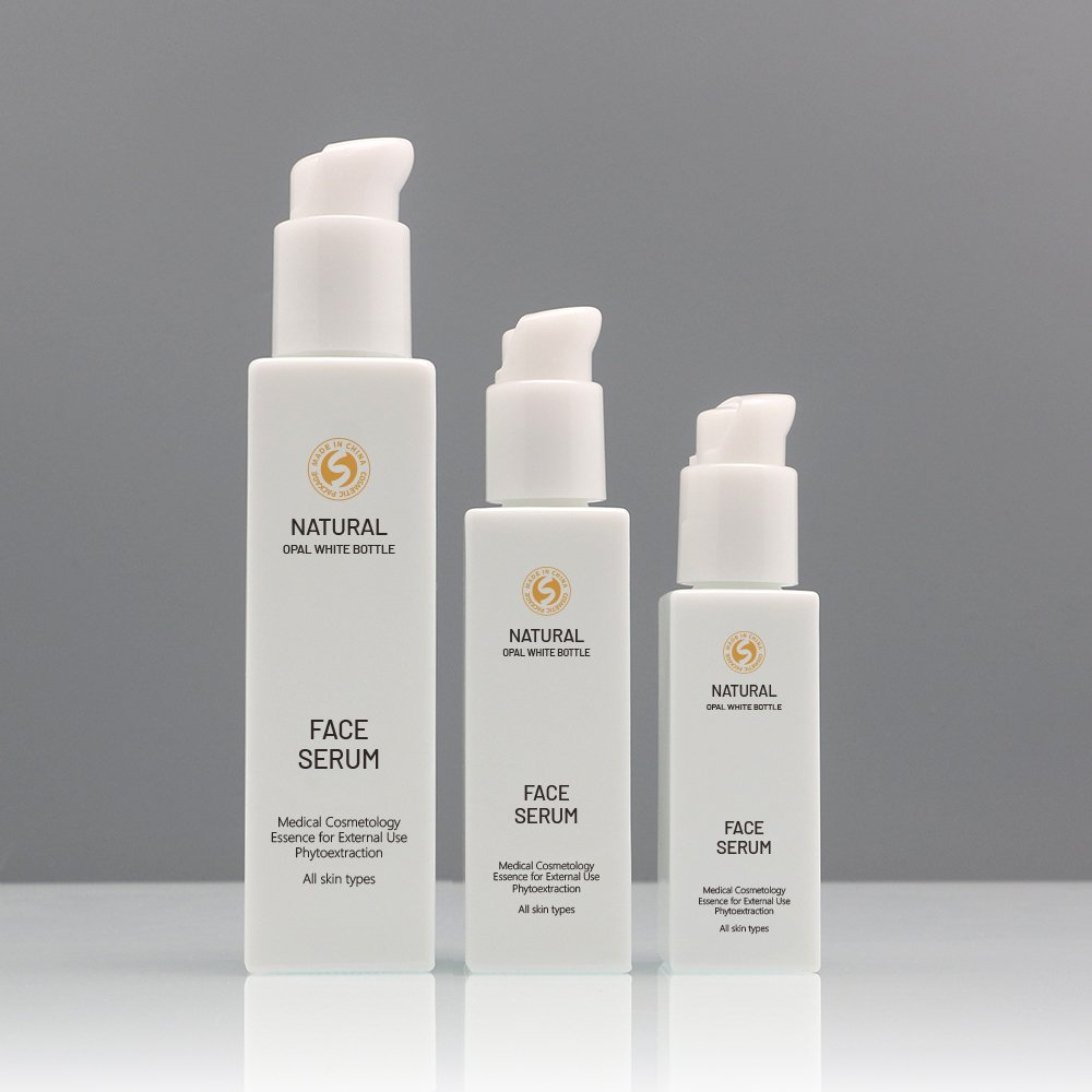 Opal Glass Bottles 120 Ml Empty Cosmetic Serum Pump Bottles 30 Ml Opaque White 100 Ml 120 Ml Glass Bottles And 50 Ml Cream Jars