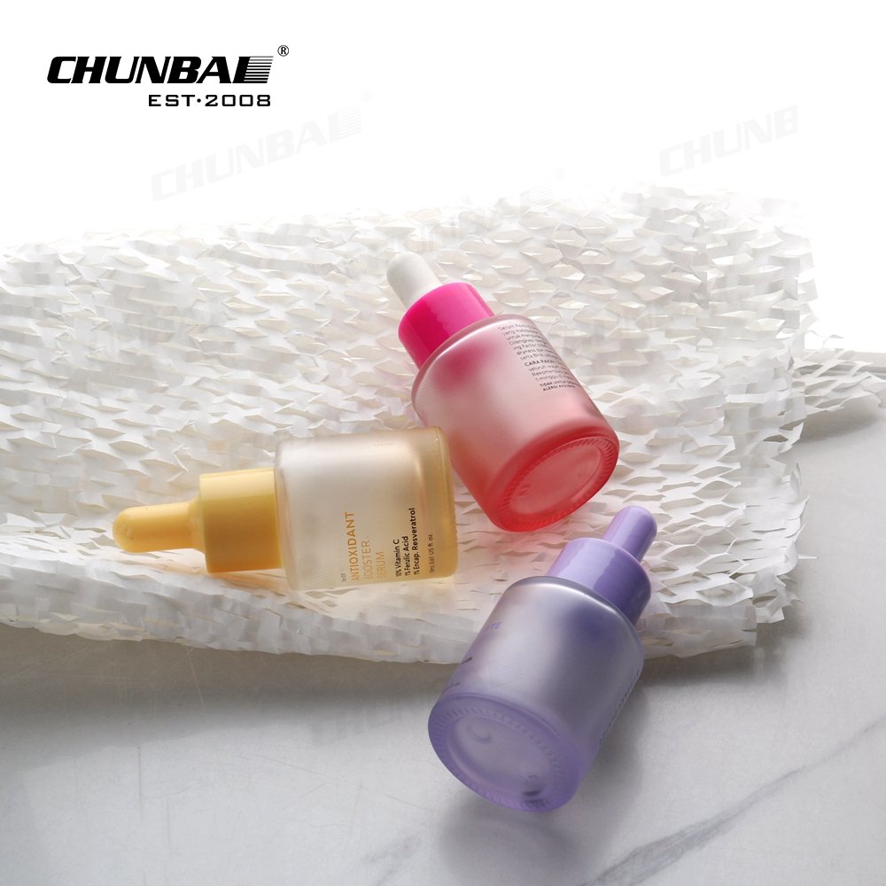 30 Ml Glass Dropper Bottle Spiral Mouth White Dropper Glass Bottle Flat Shoulder Frosted Glass Dropper Bottle