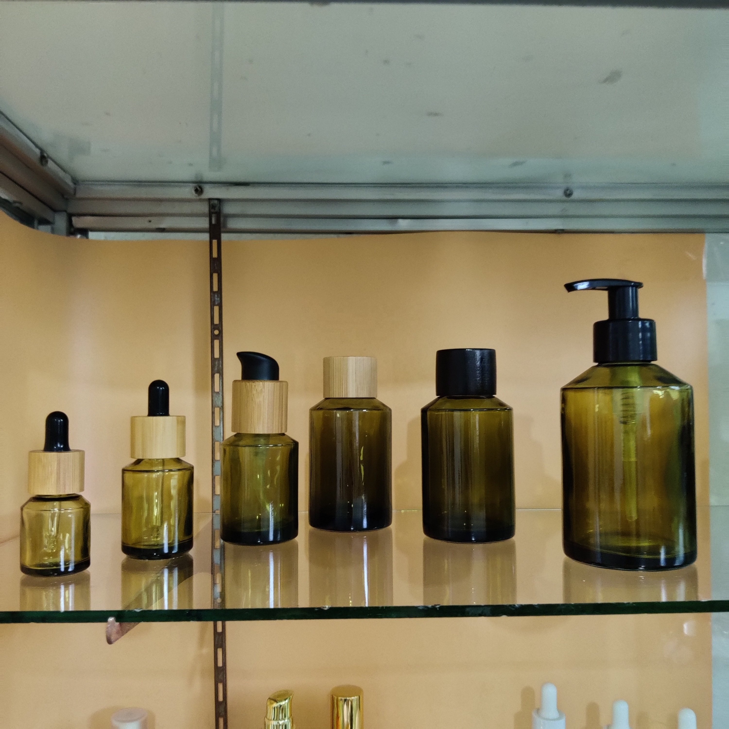 250ml dark green square cooking oil bottle glass olive oil glass bottle with lid
