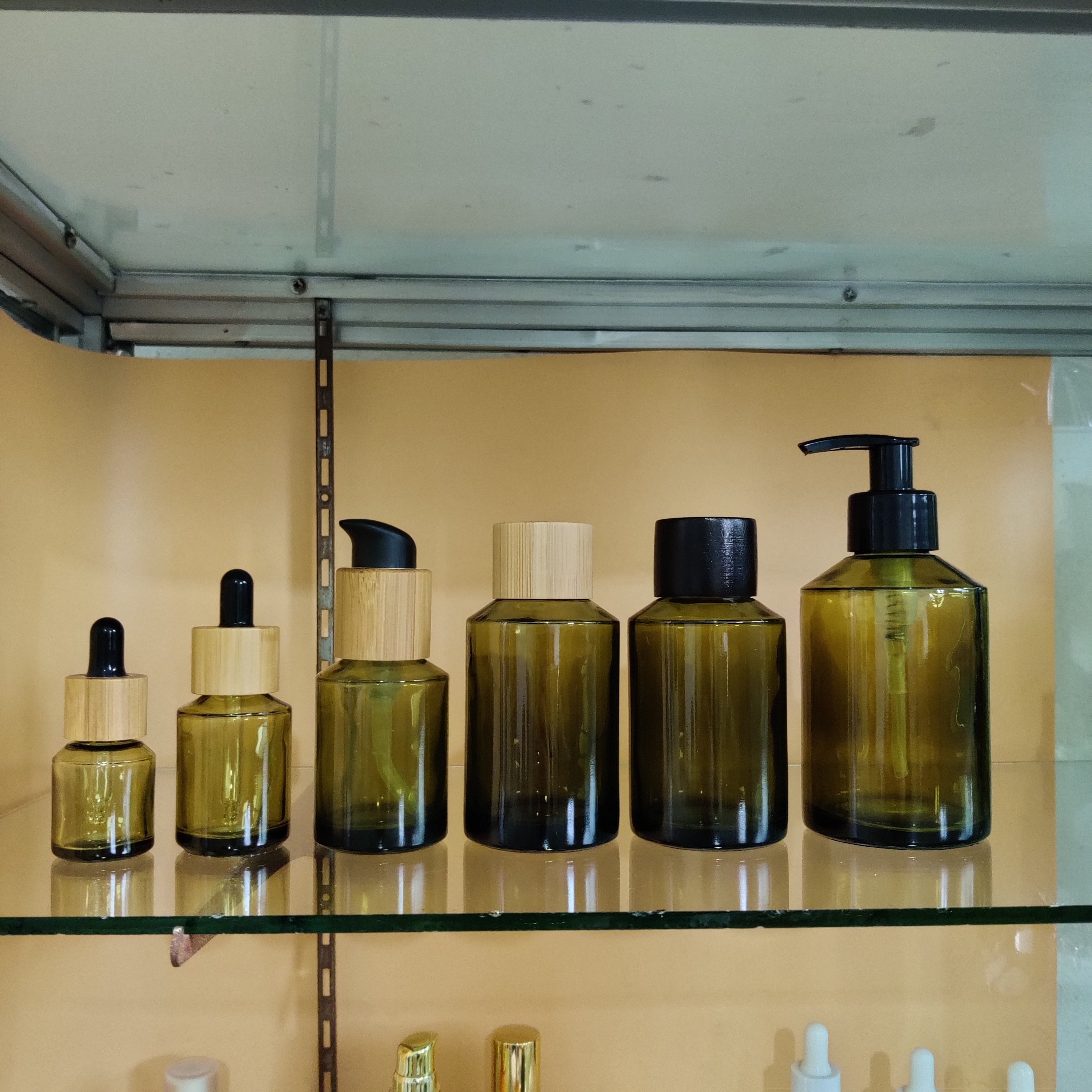 250ml dark green square cooking oil bottle glass olive oil glass bottle with lid