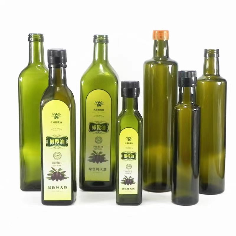 Glass Bottle 250 ml 750ml Antique Green Olive Oil Glass Bottle For Cooking Olive Oil