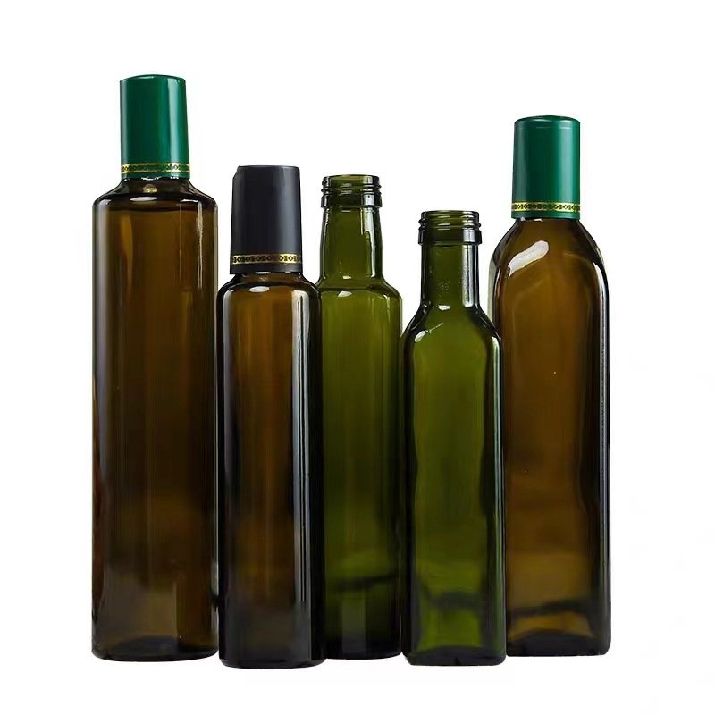 Glass Bottle 250 ml 750ml Antique Green Olive Oil Glass Bottle For Cooking Olive Oil