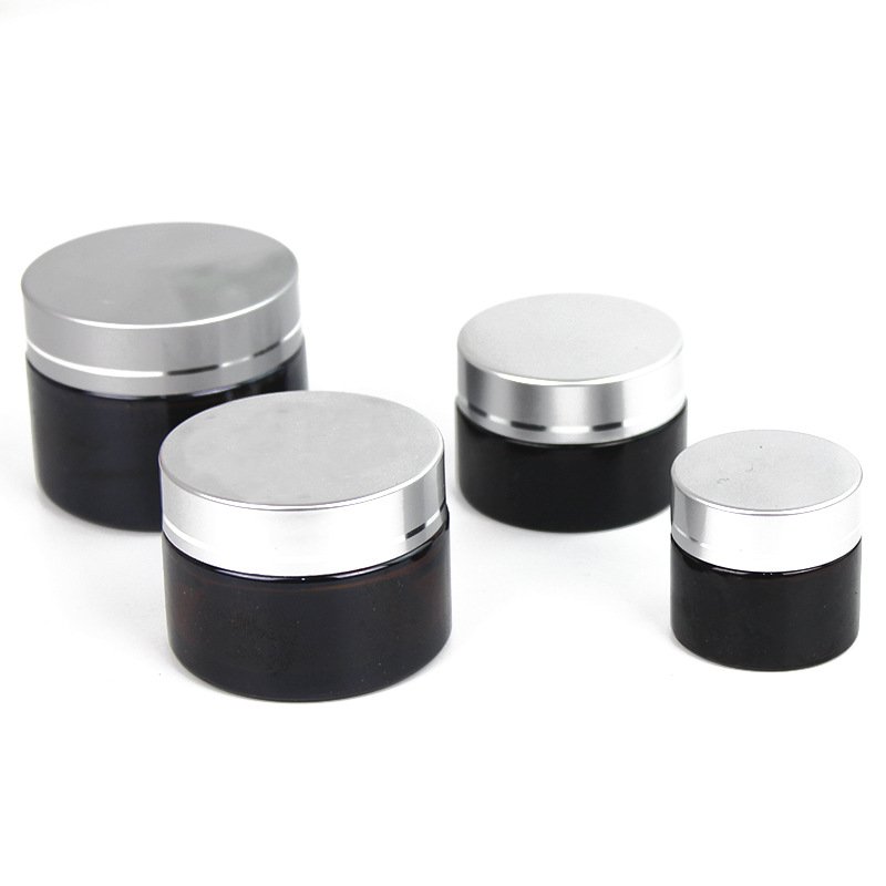 Ready to ship cosmetic frosted glass jar wholesale 20ml 30ml 50ml matte frosted container with wooden bamboo lid