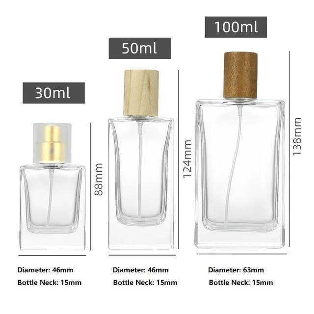 High Quality Fine Mist Spray 50 ml Cosmetic Perfume Glass Bottles Perfume Bottle