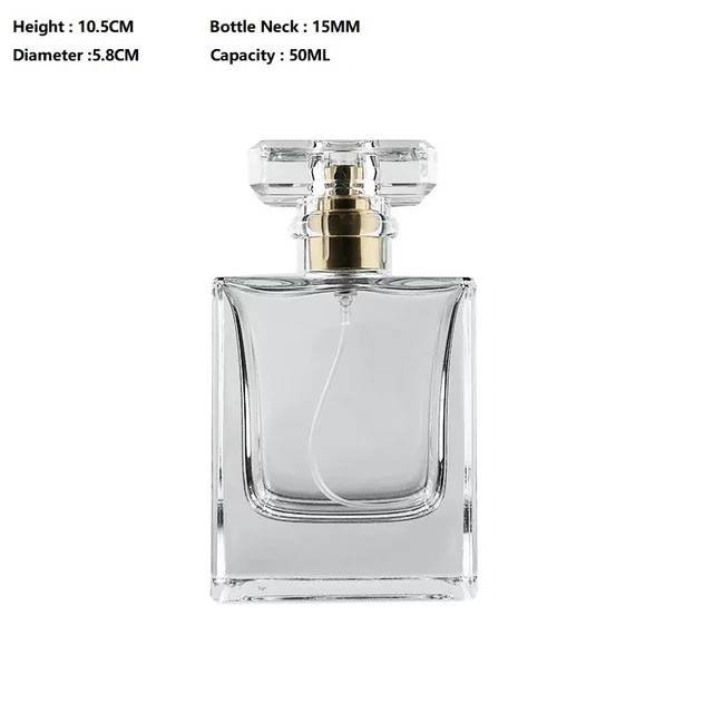 High Quality Fine Mist Spray 50 ml Cosmetic Perfume Glass Bottles Perfume Bottle