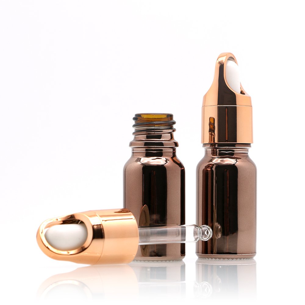 Low Moq Customized Electroplated Gold Silver Luxury Round 1oz 2oz 4oz Flat Shoulder Perfume Essential Oil Cologne Glass Bottles