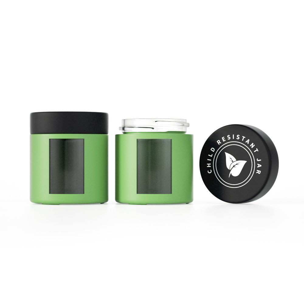 Hot sale custom 3.5gram flower packaging glass jar smell proof flower storage container child proof glass bottles with window
