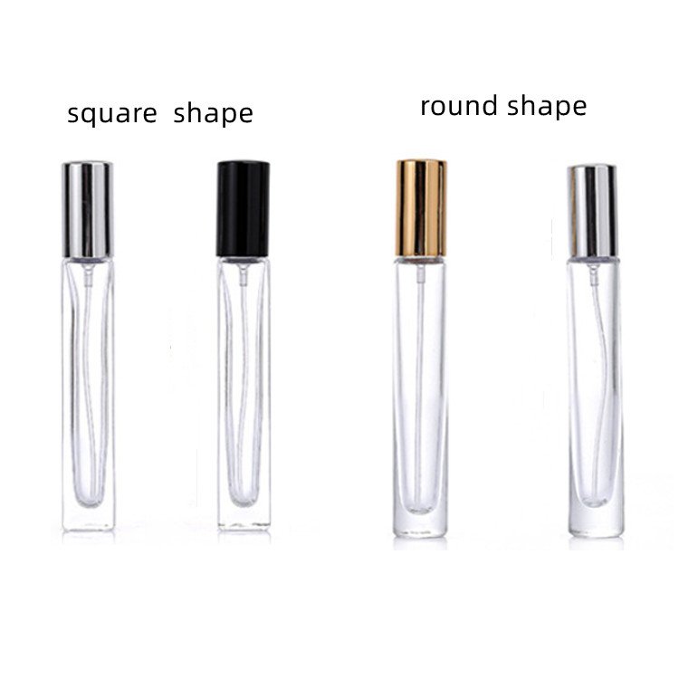 top quality portable 10ml round shape atomizer spray glass perfume bottle with screw cap