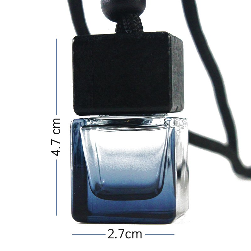 New 8ml Black Wood Cap Empty Glass Bottle Hanging Car Air Freshener Bottle Diffuser