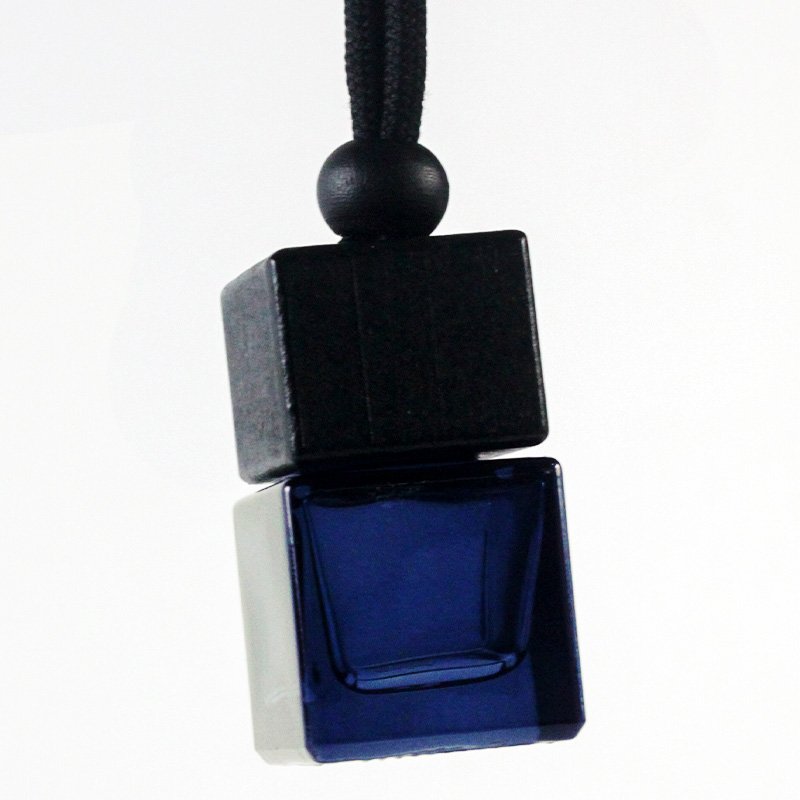 New 8ml Black Wood Cap Empty Glass Bottle Hanging Car Air Freshener Bottle Diffuser