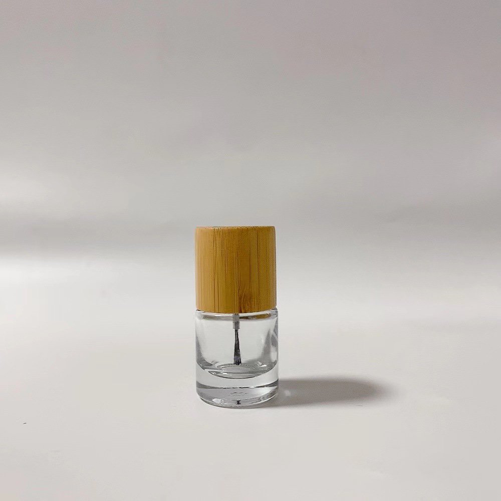 F 5Ml 8ML 10ML 15ML Empty Nail Polish Bottles with Bamboo Lid and Brush Refillable Nail Polish Glass Bottles With Bamboo Lid
