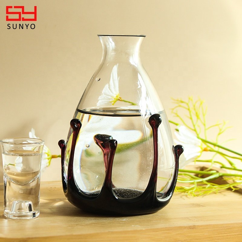 Handmade Leadfree Crystal Rock Stainless Steel Base with whiskey cup