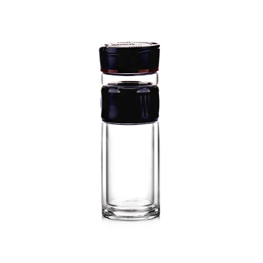 Wholesale High Quality Sport Bottle Customized Logo Heat Resistant High Borosilicate Double Walled Insulated Glass Water Bottle